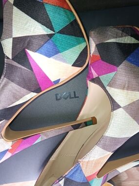 Multicolor Geometric Print Women's Heels